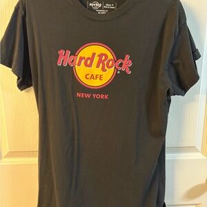 Hard Rock Cafe New York Black Tee with Red and Yellow Logo